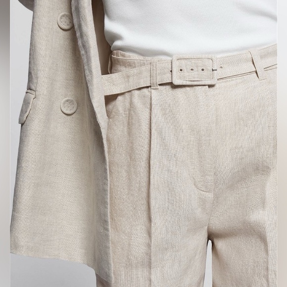 & Other Stories High Waist Belted Linen Trouser - 4 - Picture 2 of 4
